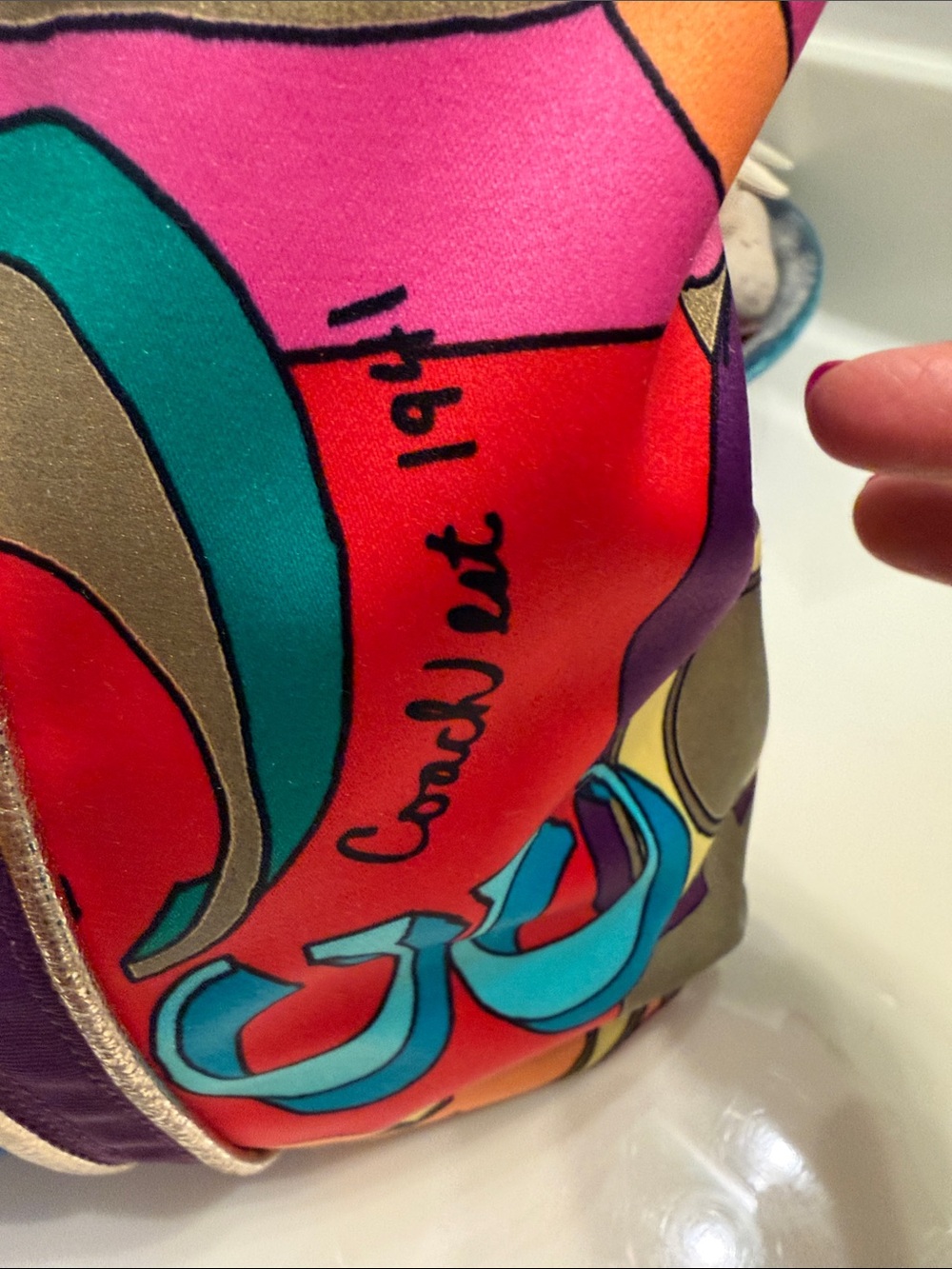 Coach Poppy Signature Glam Pop Art Tote Bag - Picture 4 of 11